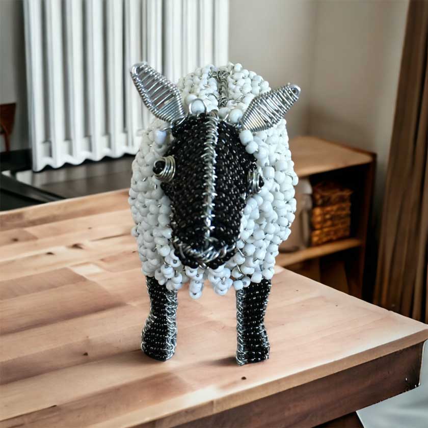 Hand buy crafted beaded sheep